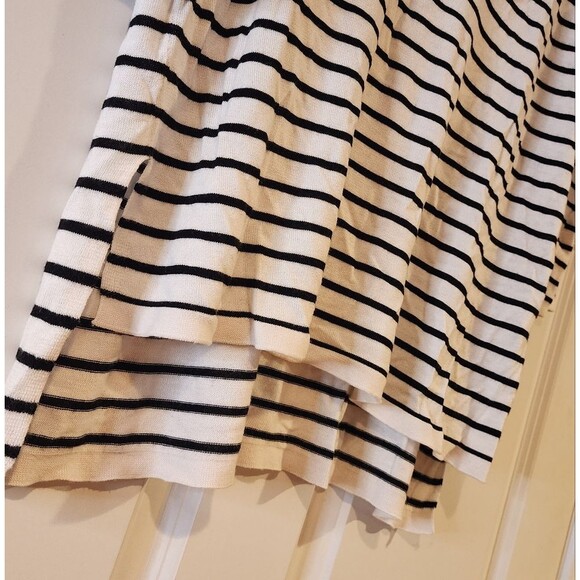 H&M black and white striped lightweight elbow length sleeve top XS - Picture 3 of 4